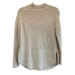 Max Studio Womens Cream Mock Turtleneck Wool Alpaca Blend Sweater Size Small